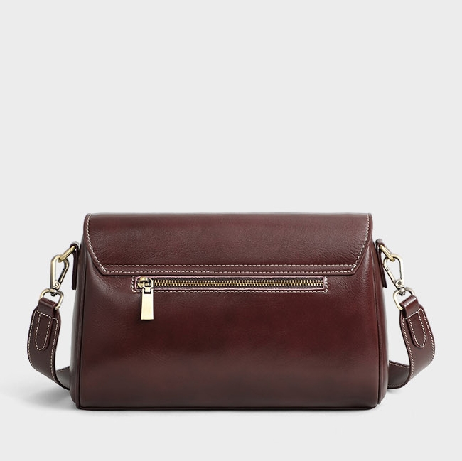 3色|牛革斜め掛けバッグ|レザーショルダーバッグ|レザーサコッシュ