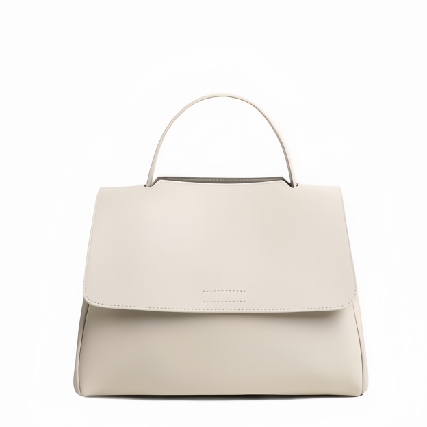 シンプルでレトロ ! •白|コーヒー|2色•3WAY•牛革ハンドバッグ•本革ショルダーバッグ