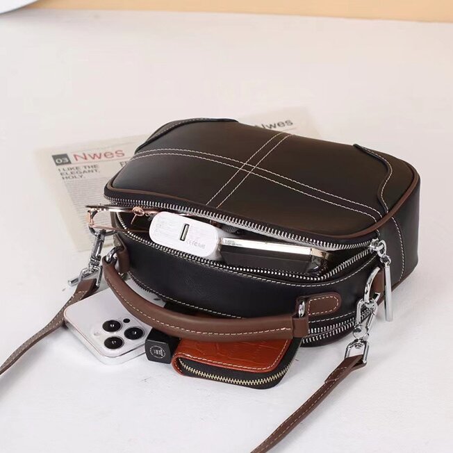 レトロな牛革バッグ|片肩バッグ|斜め掛けバッグ|ハンドバッグ|ショルダーバッグ