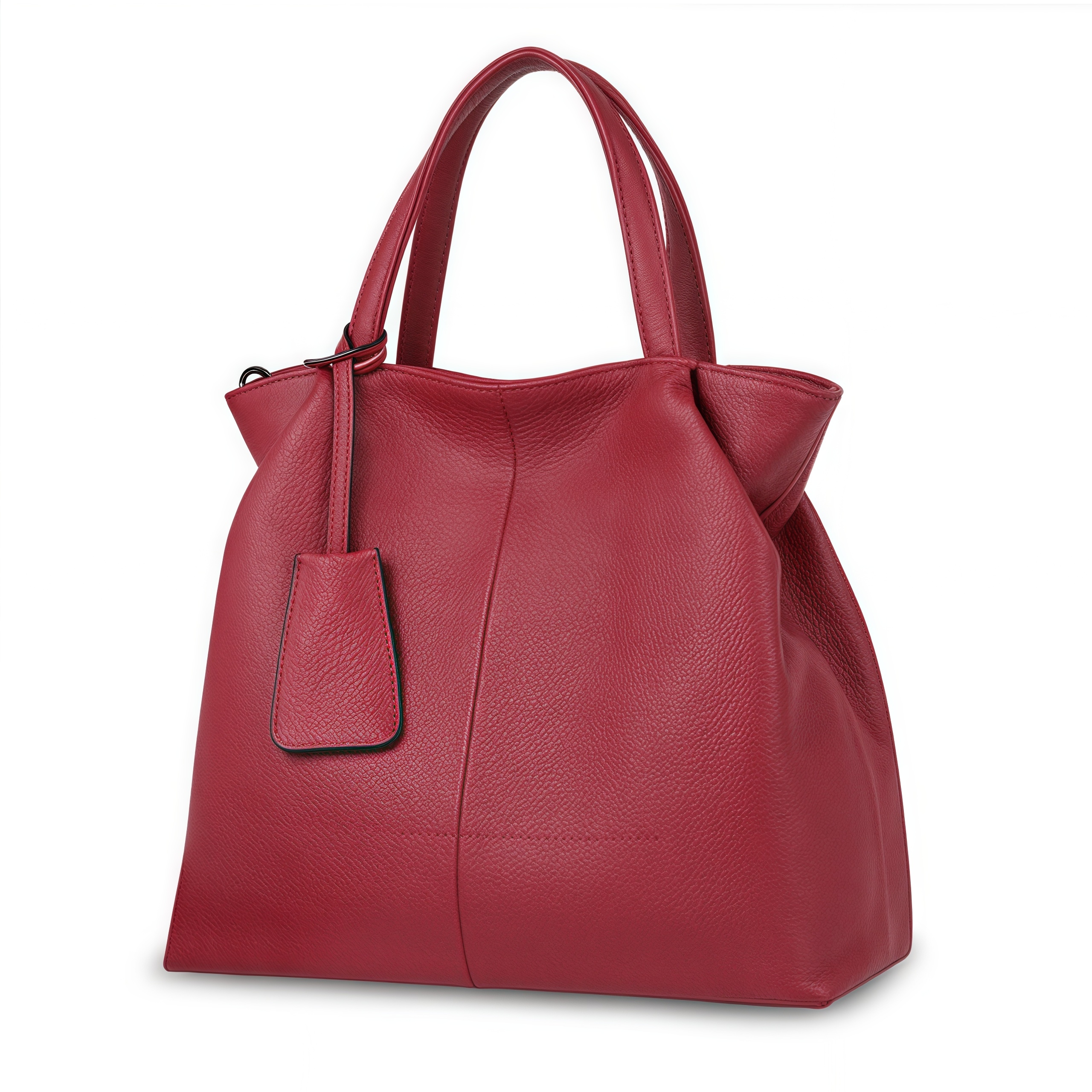 優雅な気質！•カーキ|黒|カラメル|ワインレッド|4色•3WAY•厚手な天然軟めな牛革ハンドバッグ•牛革ショルダーバッグ