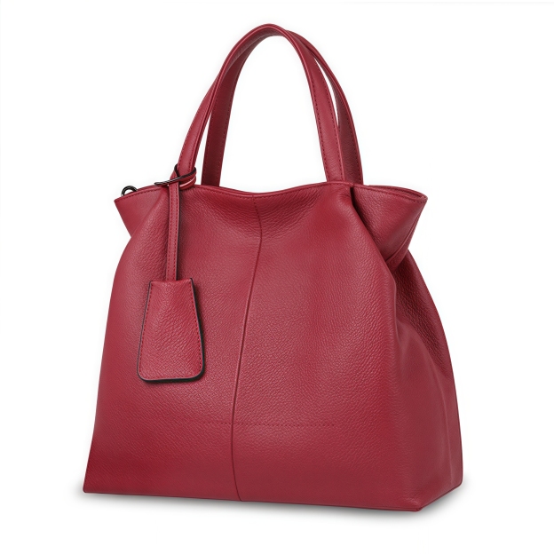 優雅な気質！•カーキ|黒|カラメル|ワインレッド|4色•3WAY•厚手な天然軟めな牛革ハンドバッグ•牛革ショルダーバッグ