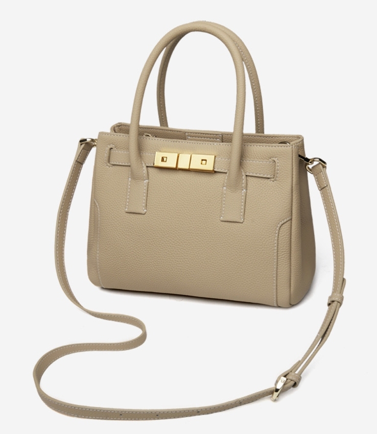 優雅な気質 ！•カーキ|カラメル|黒•3色•天然牛革ハンドバッグ•牛革ショルダーバッグ