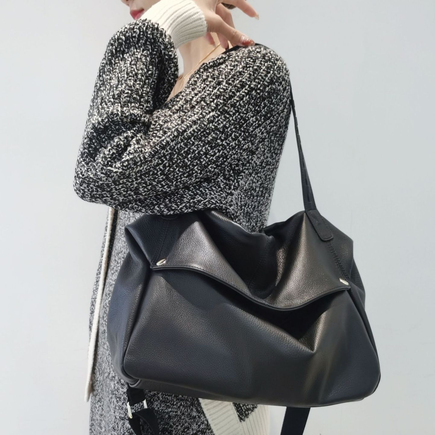 エレガント ！|ベージュ|黒|2色|3WAY•牛革ショルダーバッグ•牛革トートバッグ