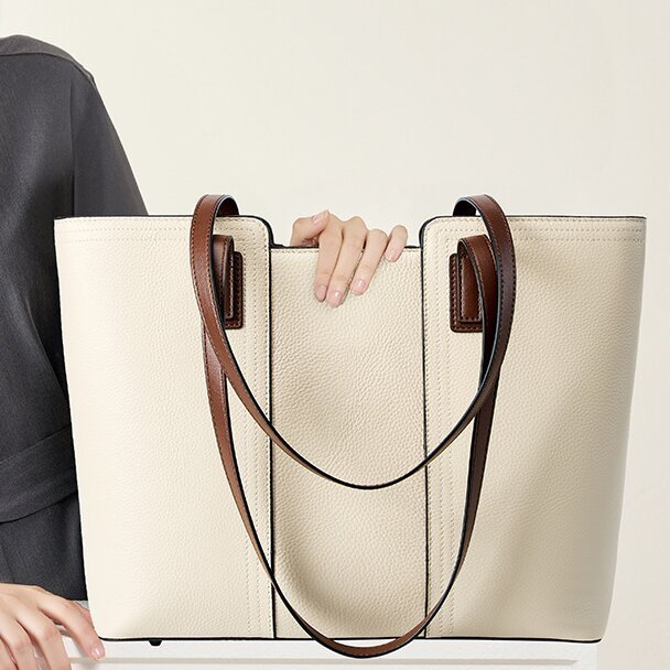 上質な天然牛革トートバッグ |大容量設計|通勤に最適