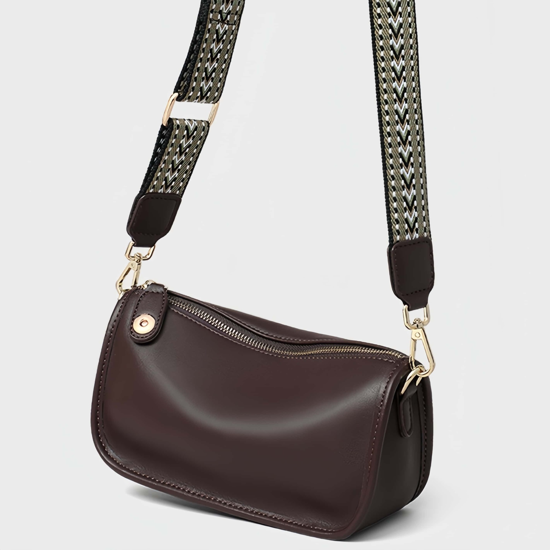 新作！•茶•3WAY•天然牛革ショルダーバッグ•ショルダーストラップが2本付属