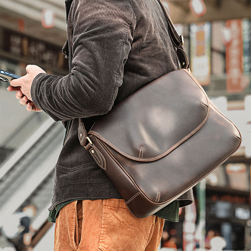 植物タンニン鞣しの天然牛革斜ショルダーバッグXK3056781HD