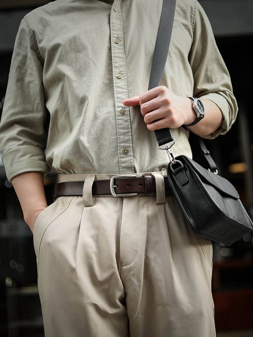 植物タンニン鞣しの天然牛革のレトロスタイル手作りベルトPD9009122HD