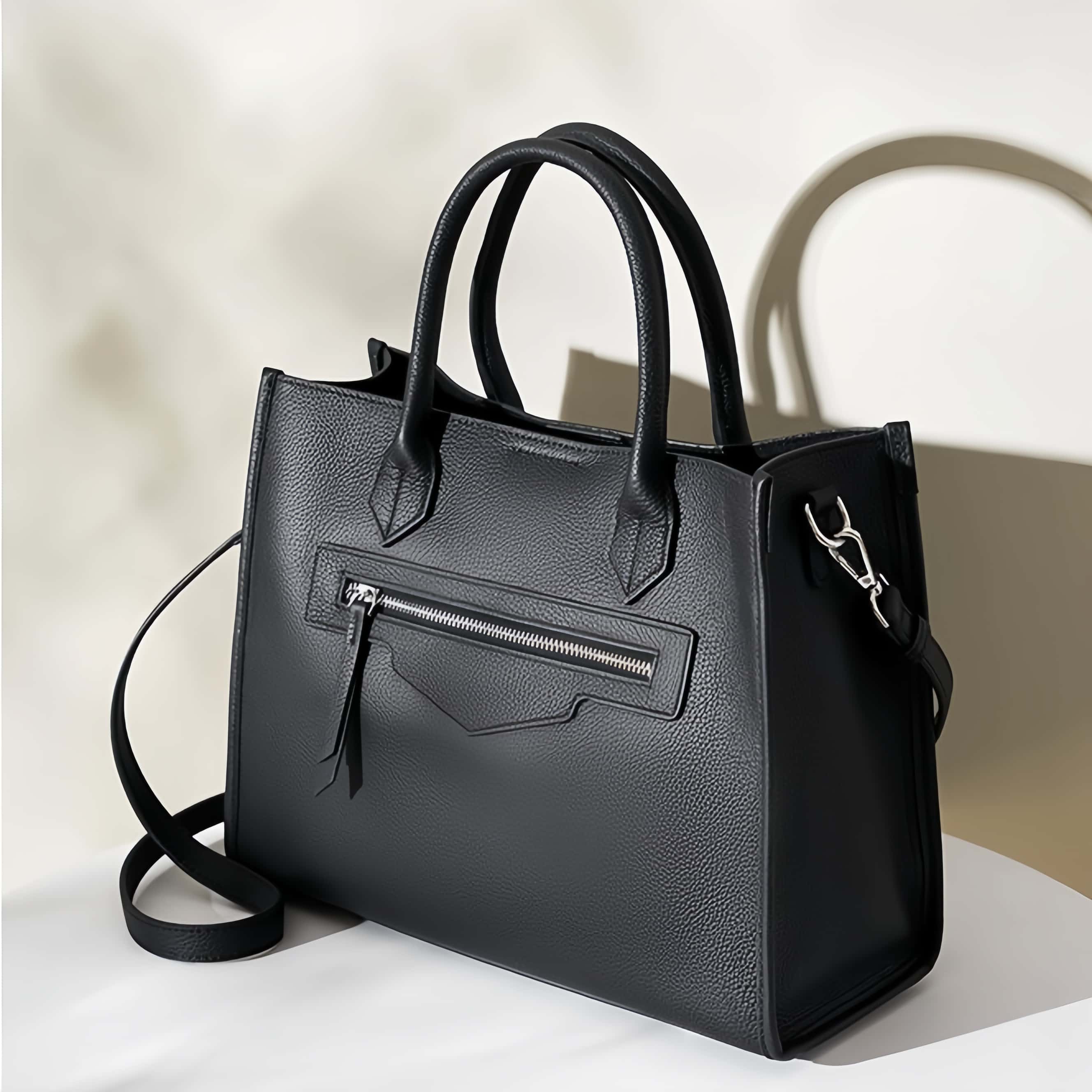 エレガント！グレー|黒|カラメル|3色•3WAY•天然の厚みのある柔らかい牛革ハンドバッグ•牛革肩掛けバッグ