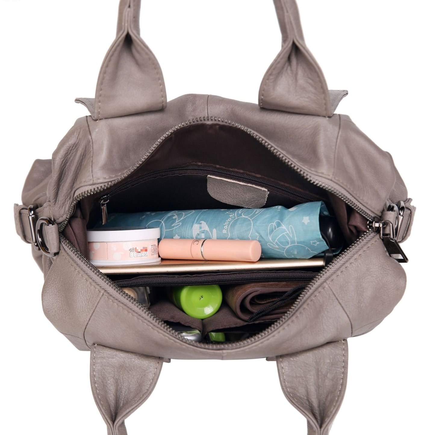 快適さ ！|3WAY•ベージュ|黒|青|赤|4色•植物鞣し牛革ハンドバッグ•大容量