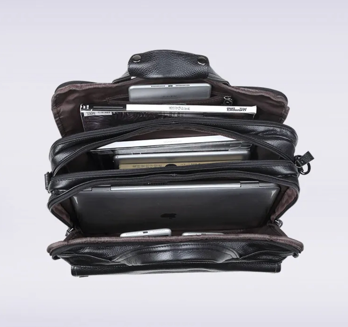 15.6インチ本革ラップトップバッグ
