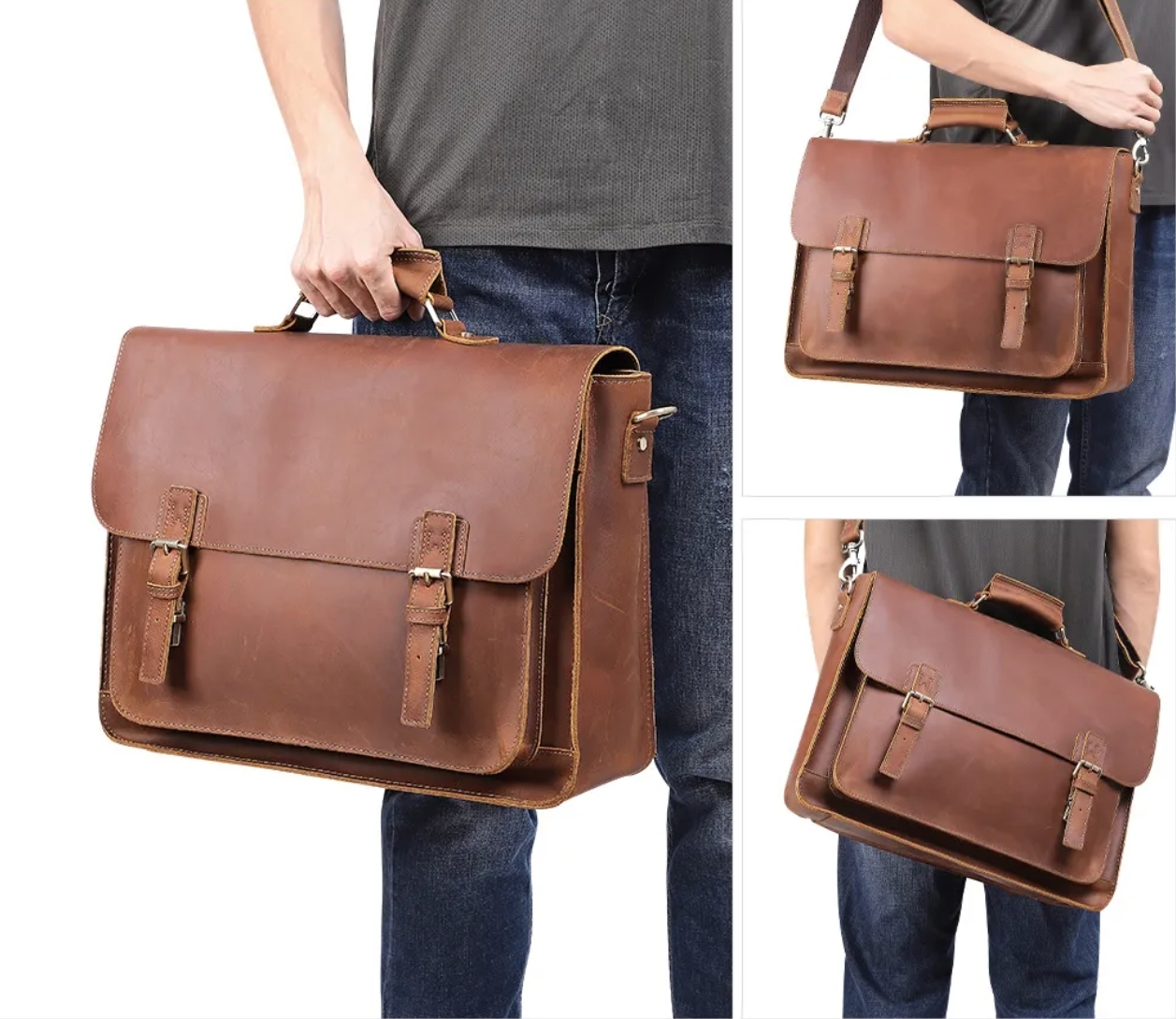 17インチ牛革の男性のブリーフケース