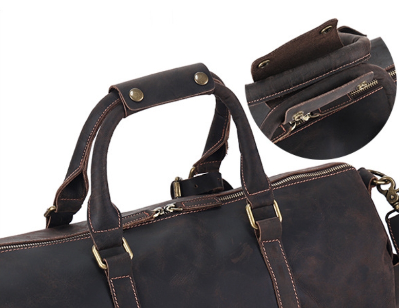 行李包大容量批发疯马皮男包旅行包男款斜挎行李袋真皮手提旅行袋