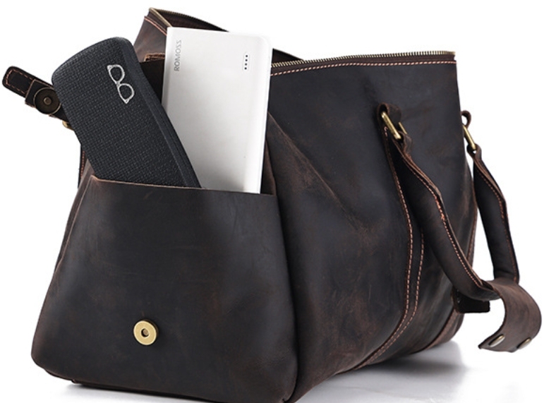 行李包大容量批发疯马皮男包旅行包男款斜挎行李袋真皮手提旅行袋