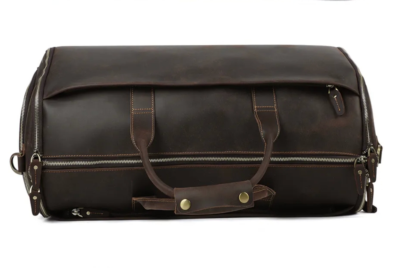 旅行包干湿分离可折叠真皮行李包带独立鞋仓旅行袋疯马皮行李袋