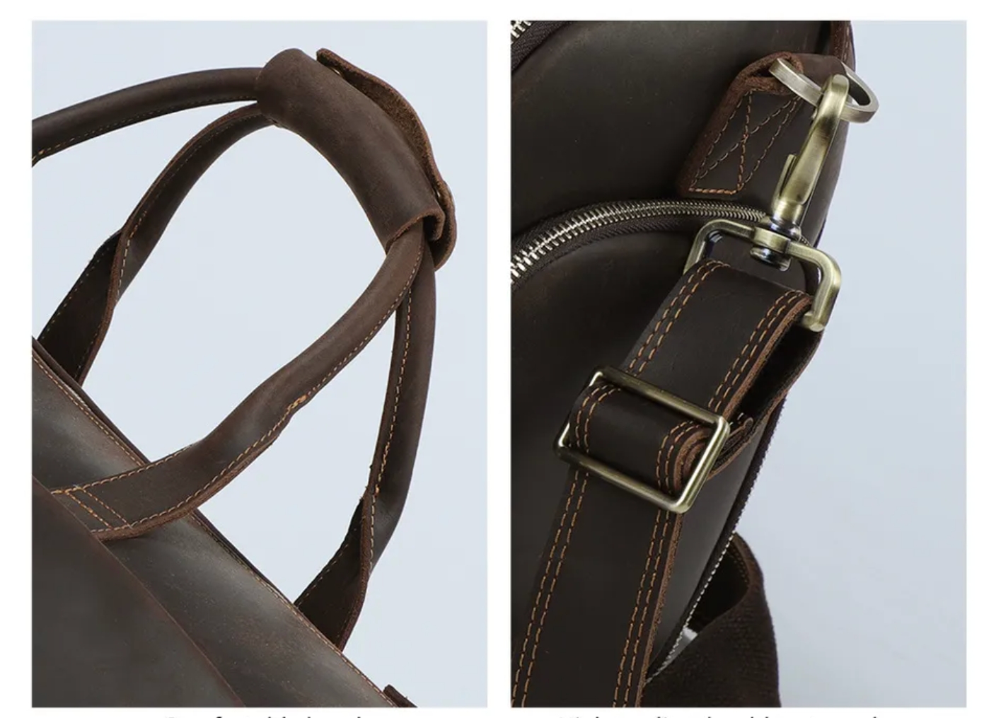 旅行包干湿分离可折叠真皮行李包带独立鞋仓旅行袋疯马皮行李袋