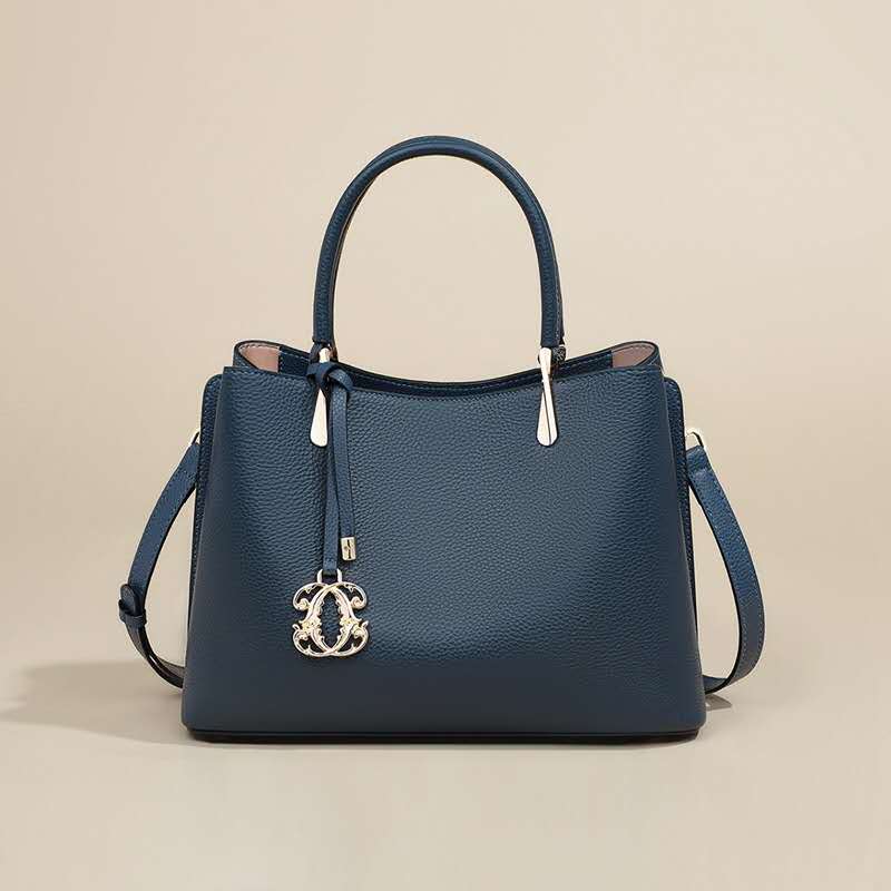 精緻な金具手提げバッグ|牛革ハンドバッグ|牛革ショルダーバッグ