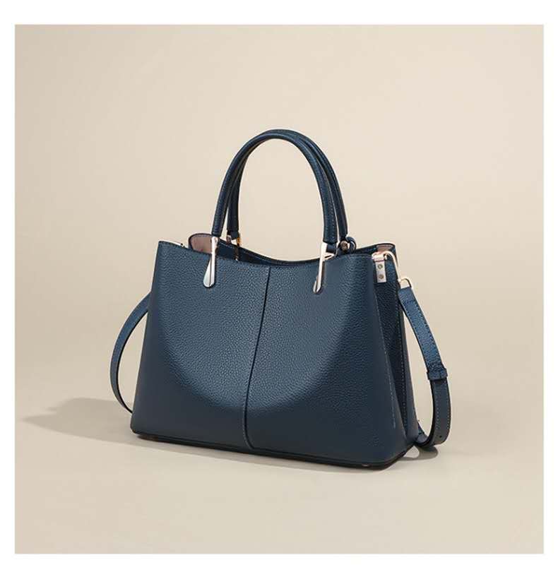 精緻な金具手提げバッグ|牛革ハンドバッグ|牛革ショルダーバッグ