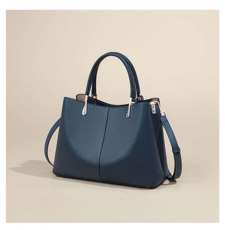 精緻な金具手提げバッグ|牛革ハンドバッグ|牛革ショルダーバッグ