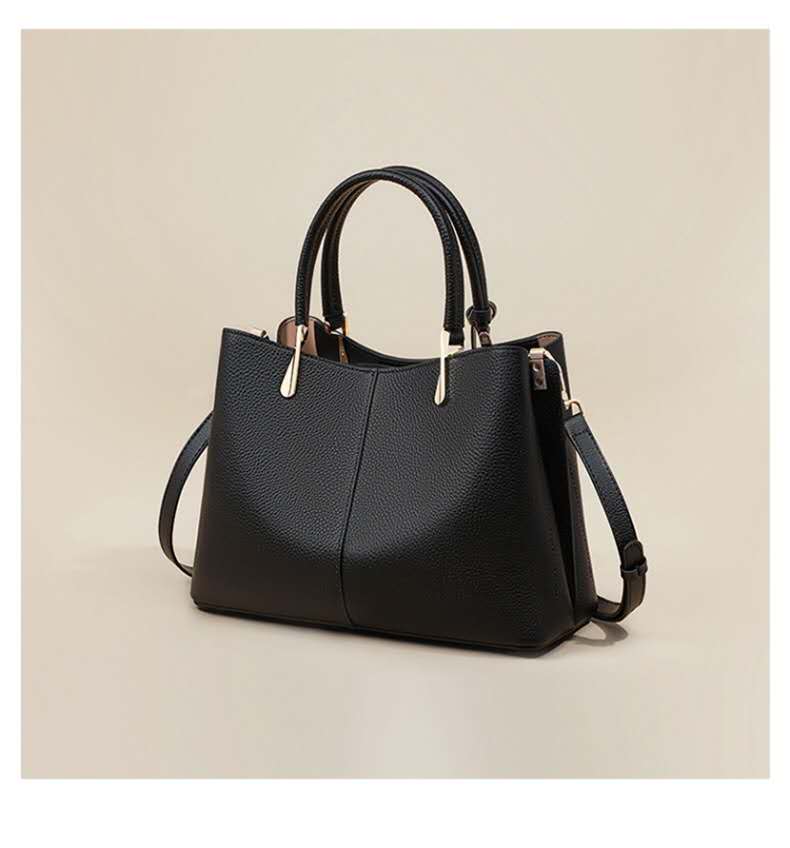 精緻な金具手提げバッグ|牛革ハンドバッグ|牛革ショルダーバッグ