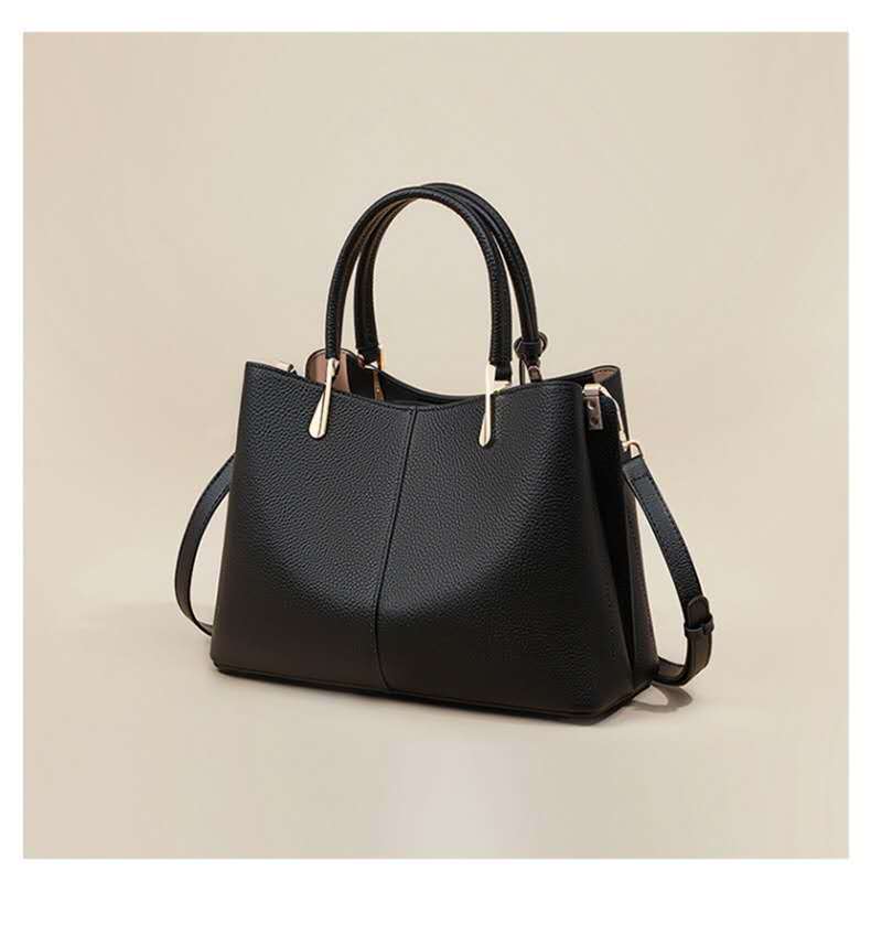 精緻な金具手提げバッグ|牛革ハンドバッグ|牛革ショルダーバッグ