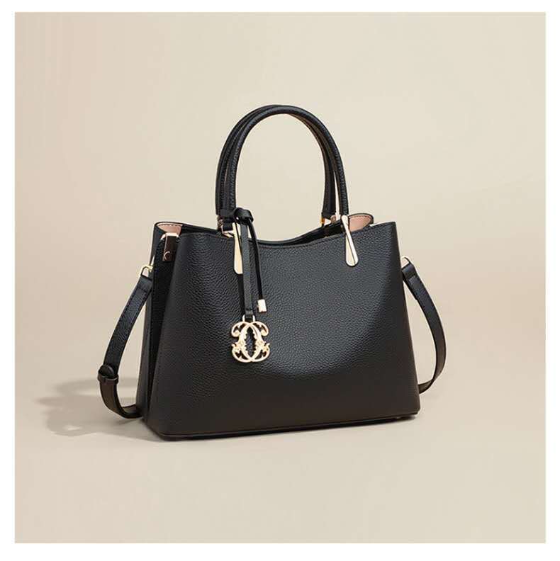 精緻な金具手提げバッグ|牛革ハンドバッグ|牛革ショルダーバッグ