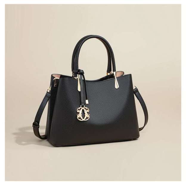 精緻な金具手提げバッグ|牛革ハンドバッグ|牛革ショルダーバッグ