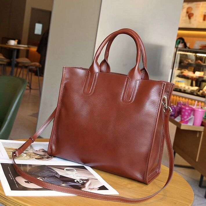 牛革トートバッグ|牛革ショルダーバッグ|肩がけかばん |ハンドバッグ|通勤に最適