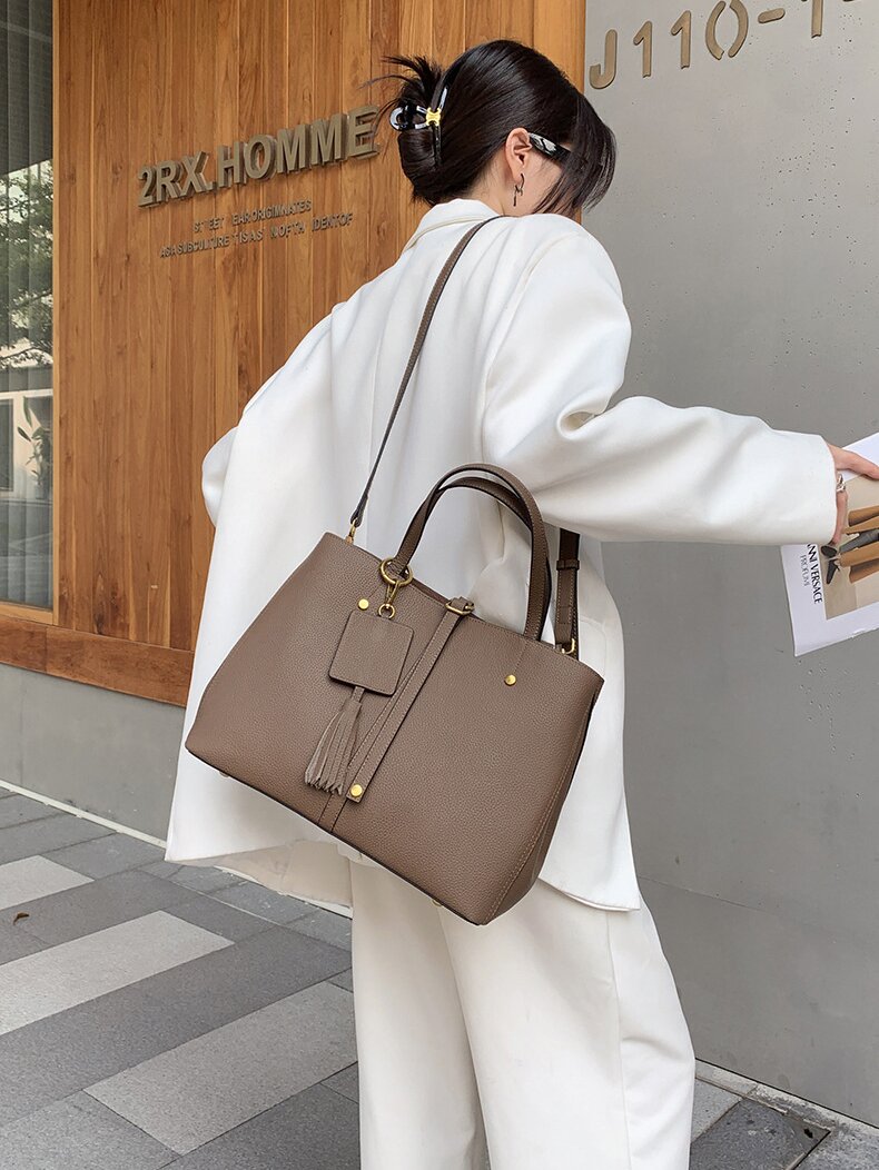 大容量牛革トートバッグ|斜め掛けバッグ|手提げバッグ|レザービジネスバッグ