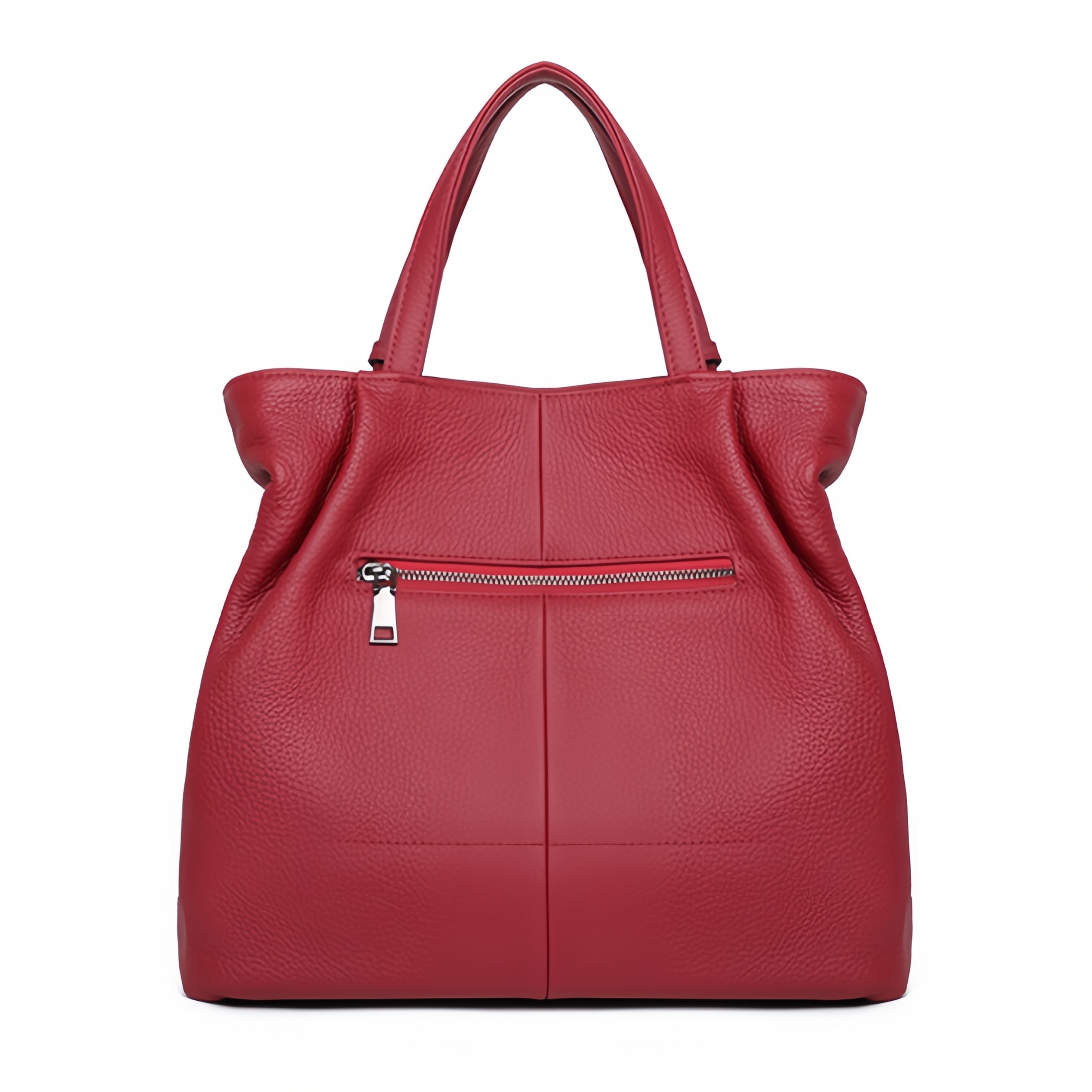 優雅な気質！•カーキ|黒|カラメル|ワインレッド|4色•3WAY•厚手な天然軟めな牛革ハンドバッグ•牛革ショルダーバッグ