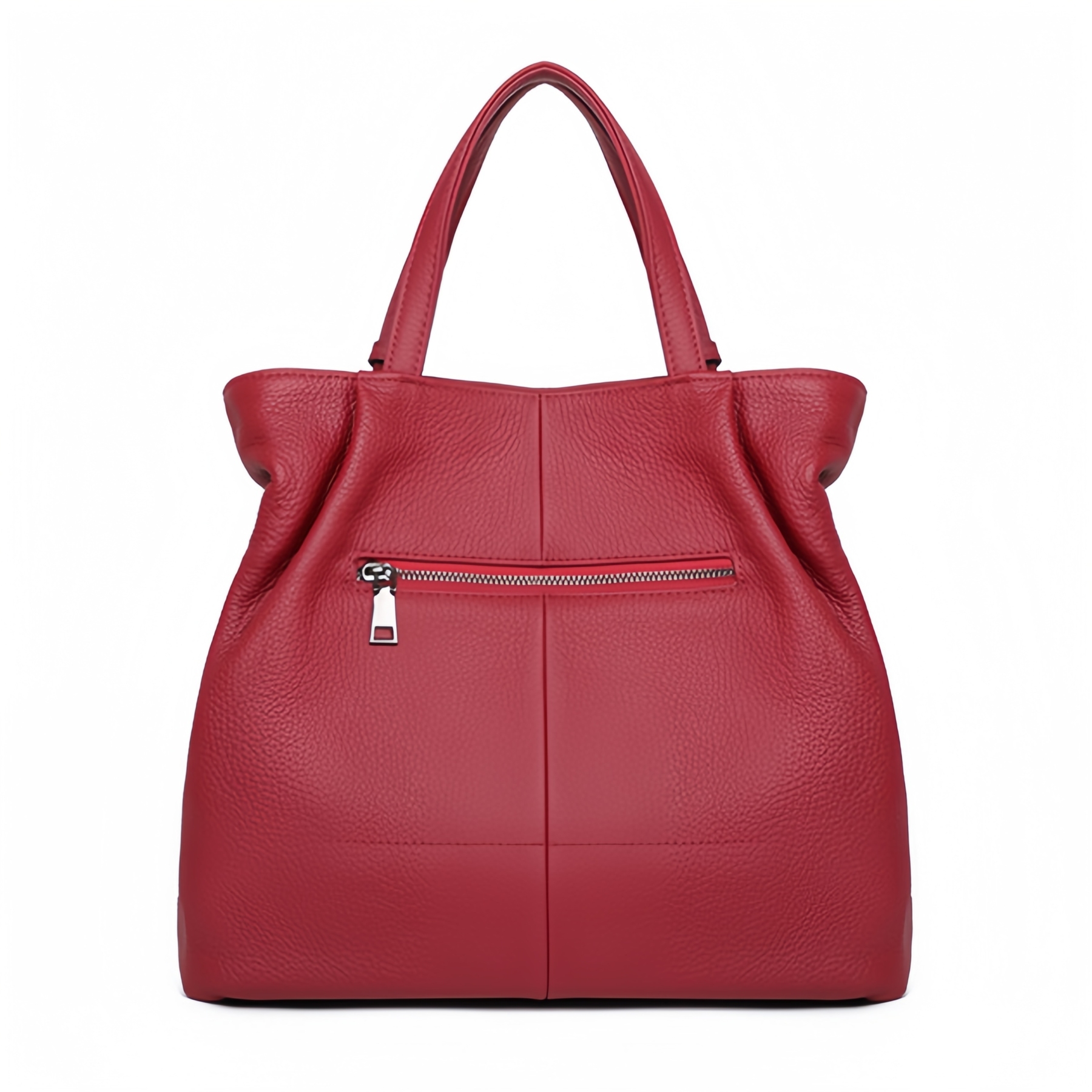 優雅な気質！•カーキ|黒|カラメル|ワインレッド|4色•3WAY•厚手な天然軟めな牛革ハンドバッグ•牛革ショルダーバッグ