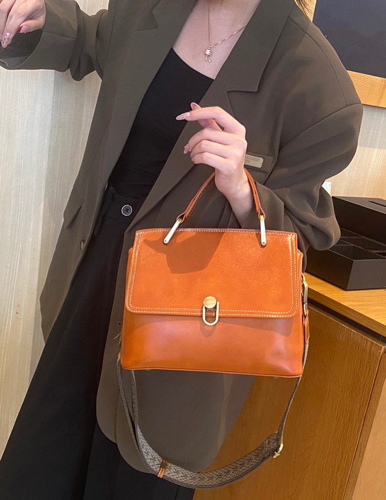 エレガント•5色•天然牛革ハンドバッグ•牛革ショルダーバッグ•2本の肩ベルトを付属