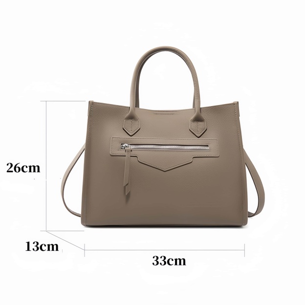 エレガント！グレー|黒|カラメル|3色•3WAY•天然の厚みのある柔らかい牛革ハンドバッグ•牛革肩掛けバッグ