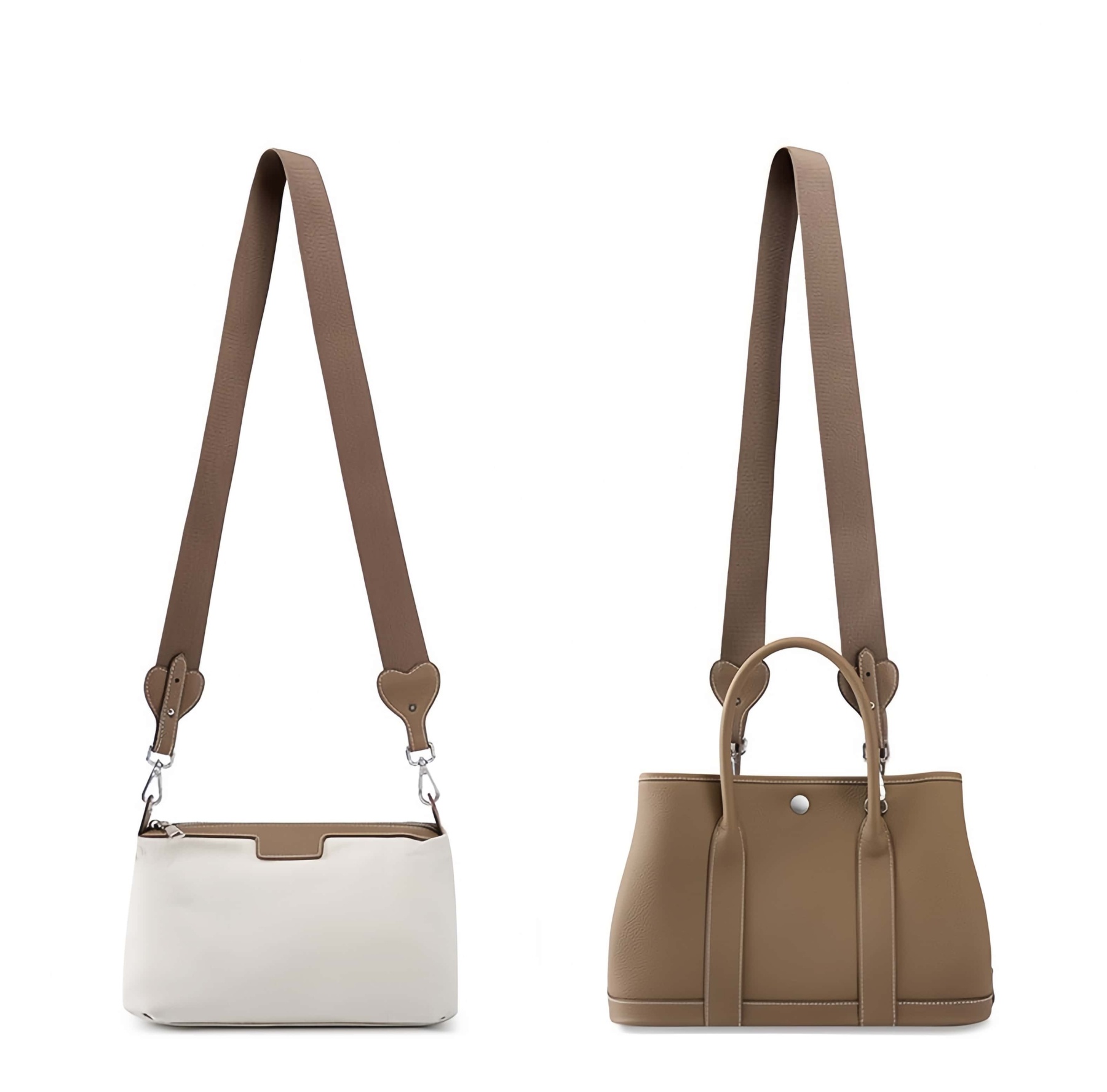 子袋付きの多機牛革バッグ|本革ハンドバッグ｜斜め掛けバッグ｜2本のショルダーストラップが付属しています