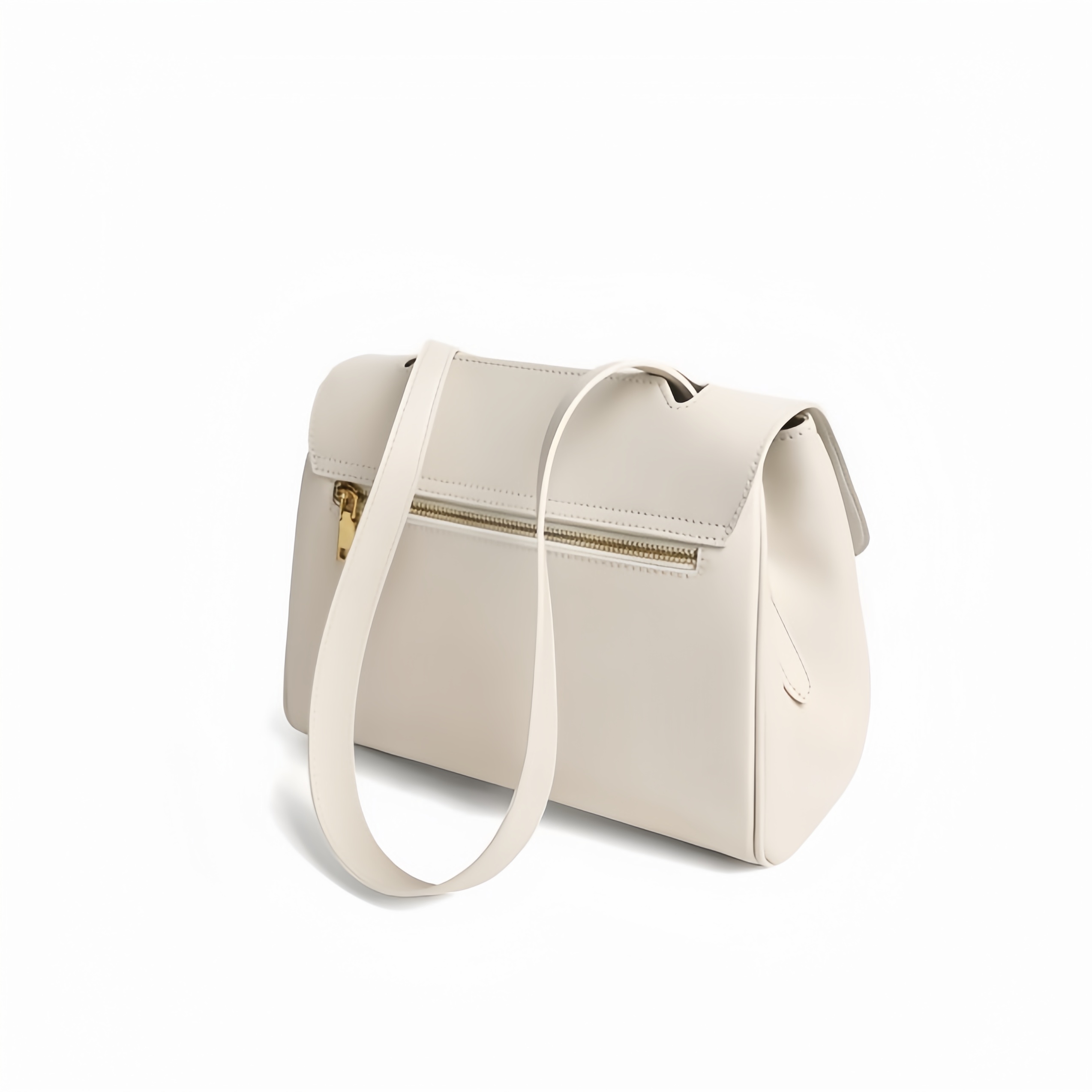 シンプルでレトロ ! •白|コーヒー|2色•3WAY•牛革ハンドバッグ•本革ショルダーバッグ