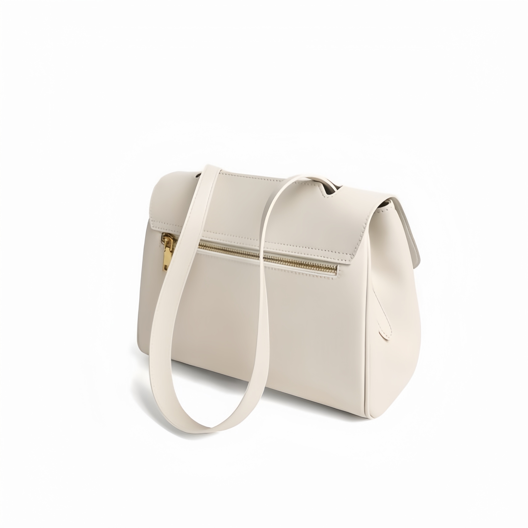 シンプルでレトロ ! •白|コーヒー|2色•3WAY•牛革ハンドバッグ•本革ショルダーバッグ