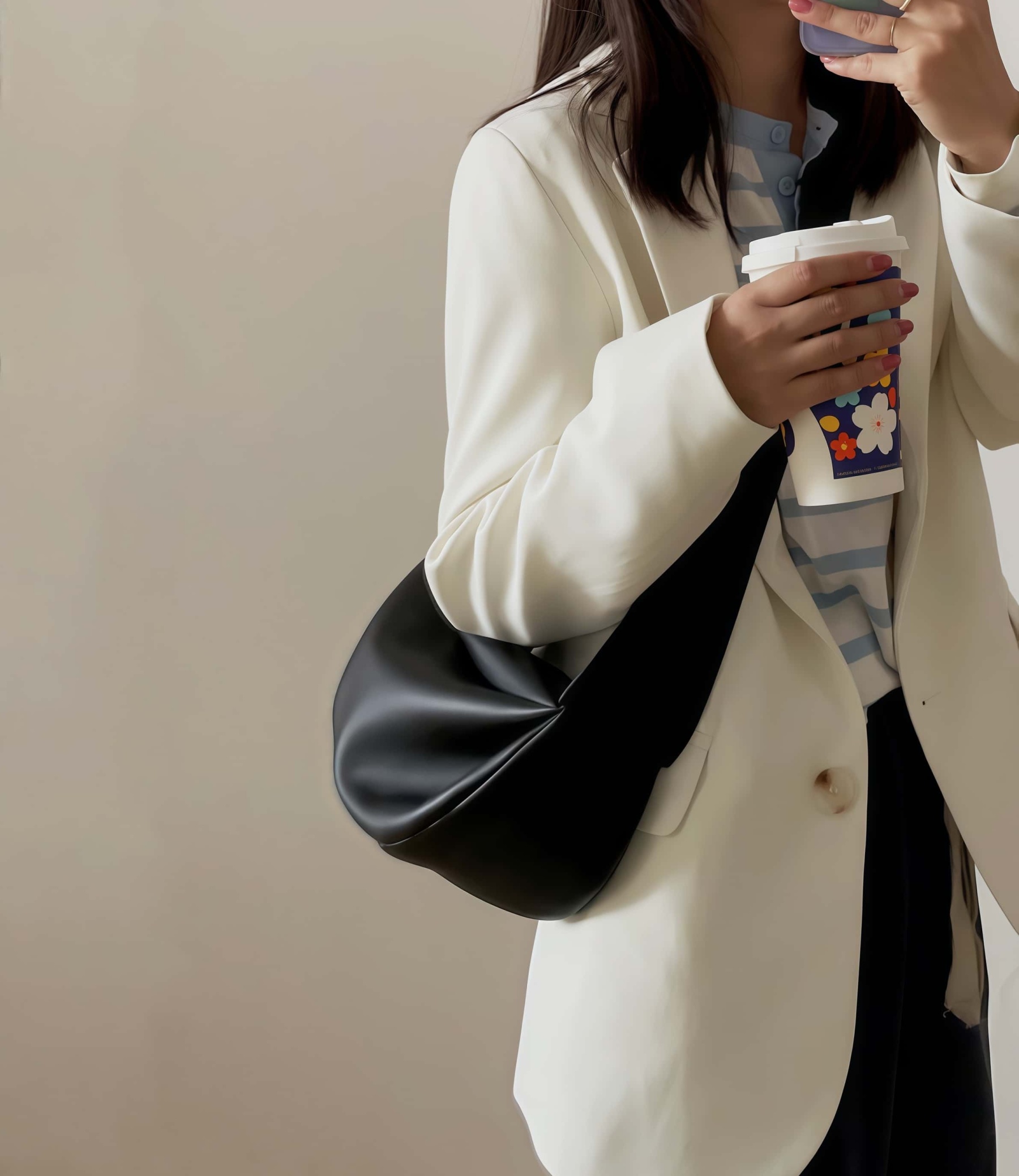 「シンプルなら快適！」•茶|黒|濃いカーキ|3色•上質な天然牛革ショルダーバッグ• 牛革斜めがけバッグ