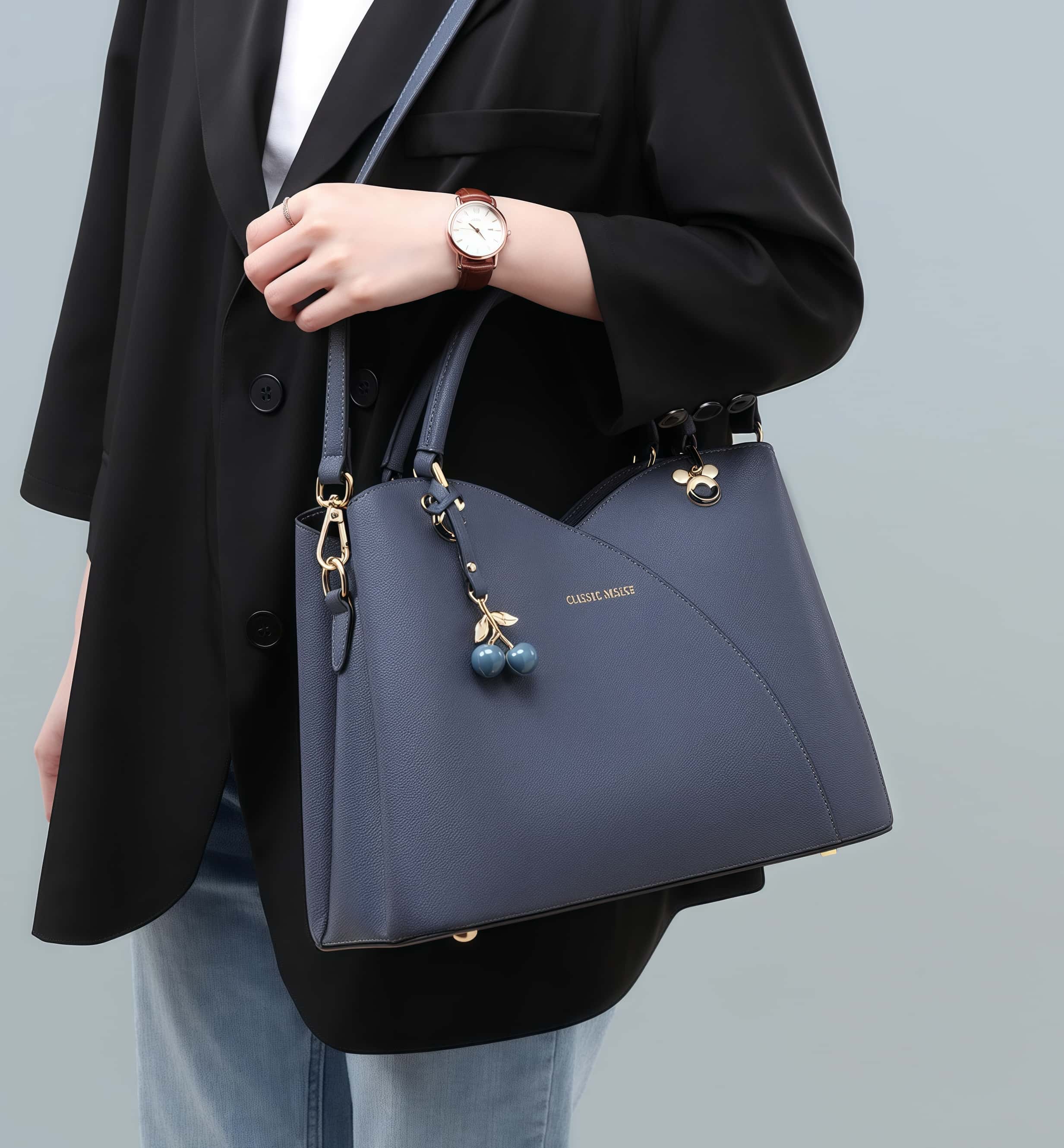 優雅な気質！•天然牛革ハンドバッグ•牛革ショルダーバッグ