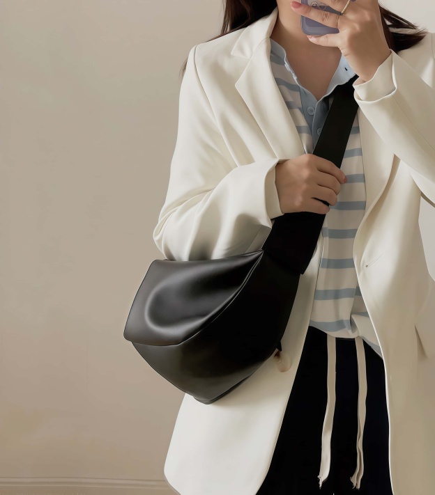 「シンプルなら快適！」•茶|黒|濃いカーキ|3色•上質な天然牛革ショルダーバッグ• 牛革斜めがけバッグ