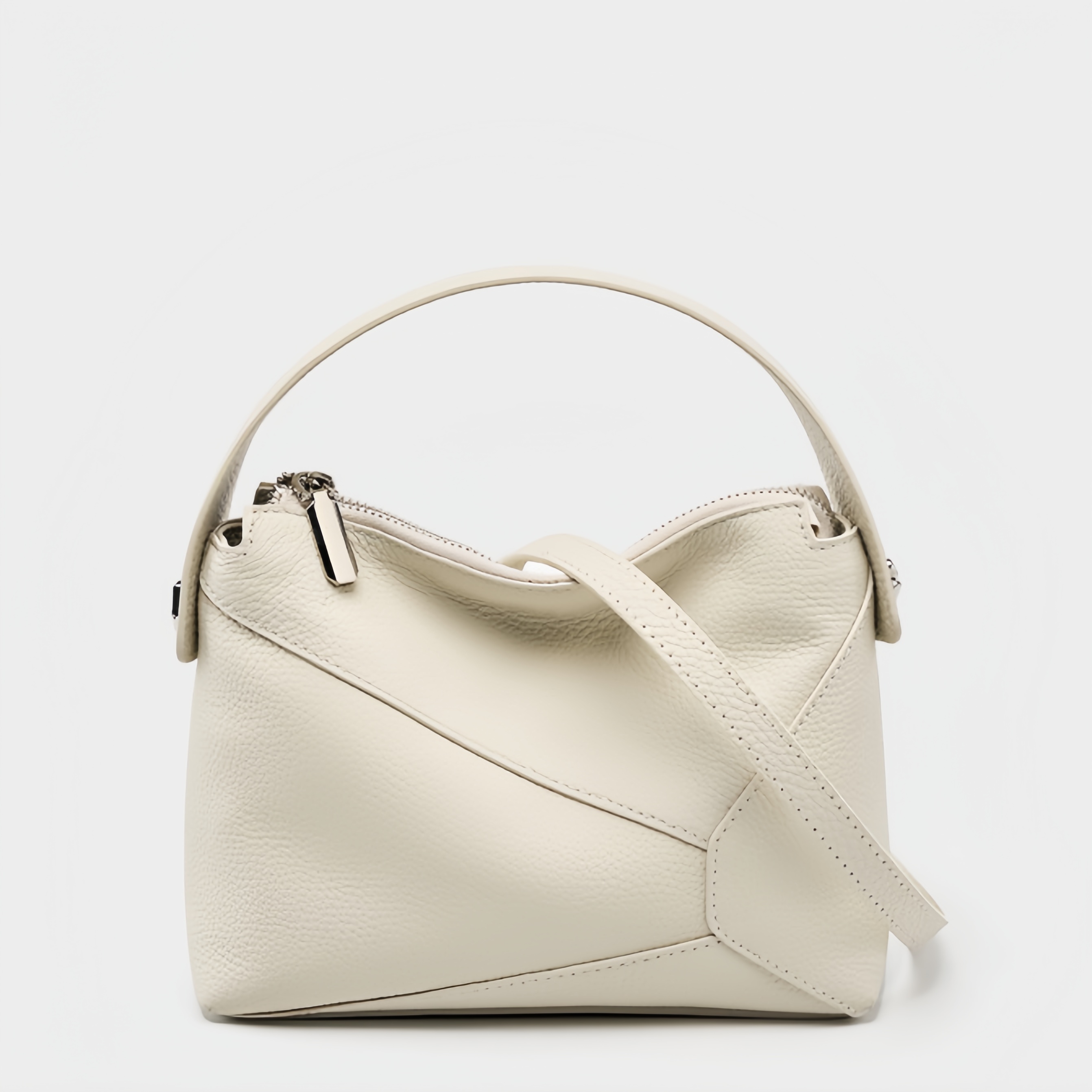 カーキ|黒|ベージュ|3WAY|レザーハンドバッグ|牛革ショルダーバッグ