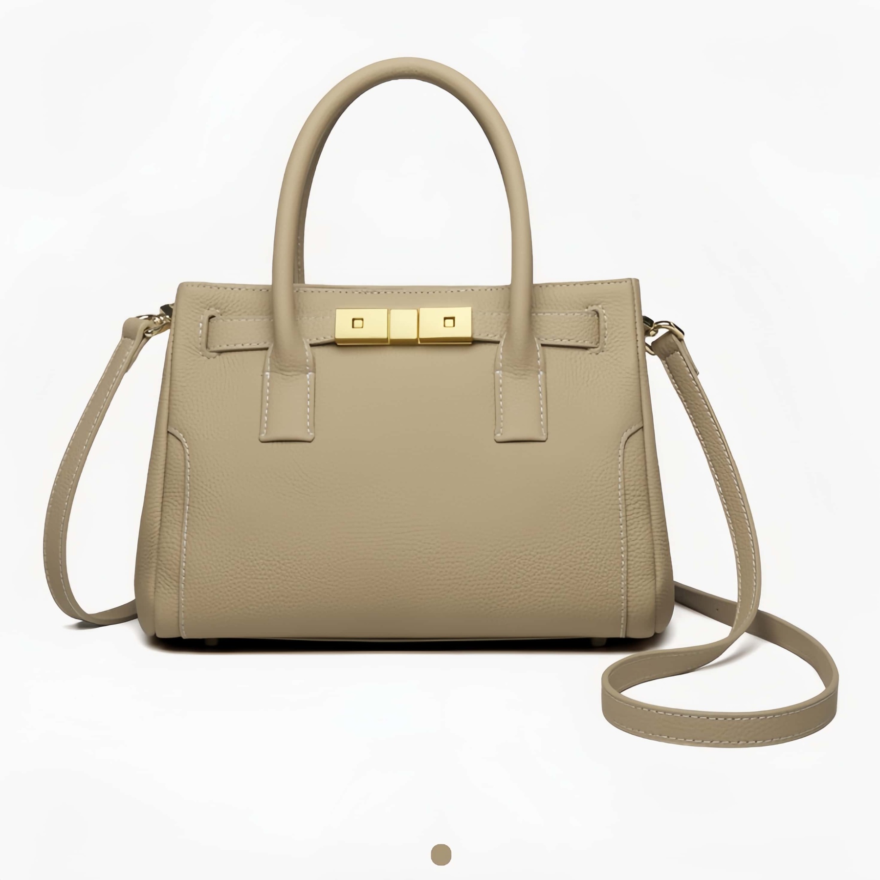 優雅な気質 ！•カーキ|カラメル|黒•3色•天然牛革ハンドバッグ•牛革ショルダーバッグ