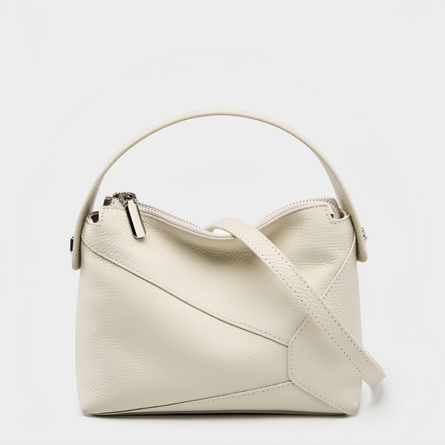 カーキ|黒|ベージュ|3WAY|レザーハンドバッグ|牛革ショルダーバッグ