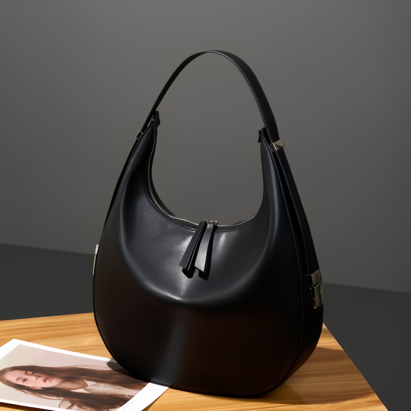 高級感たっぷり！•乳白|黒|2色•天然牛革トートバッグ •牛革シングルショルダーバッグ