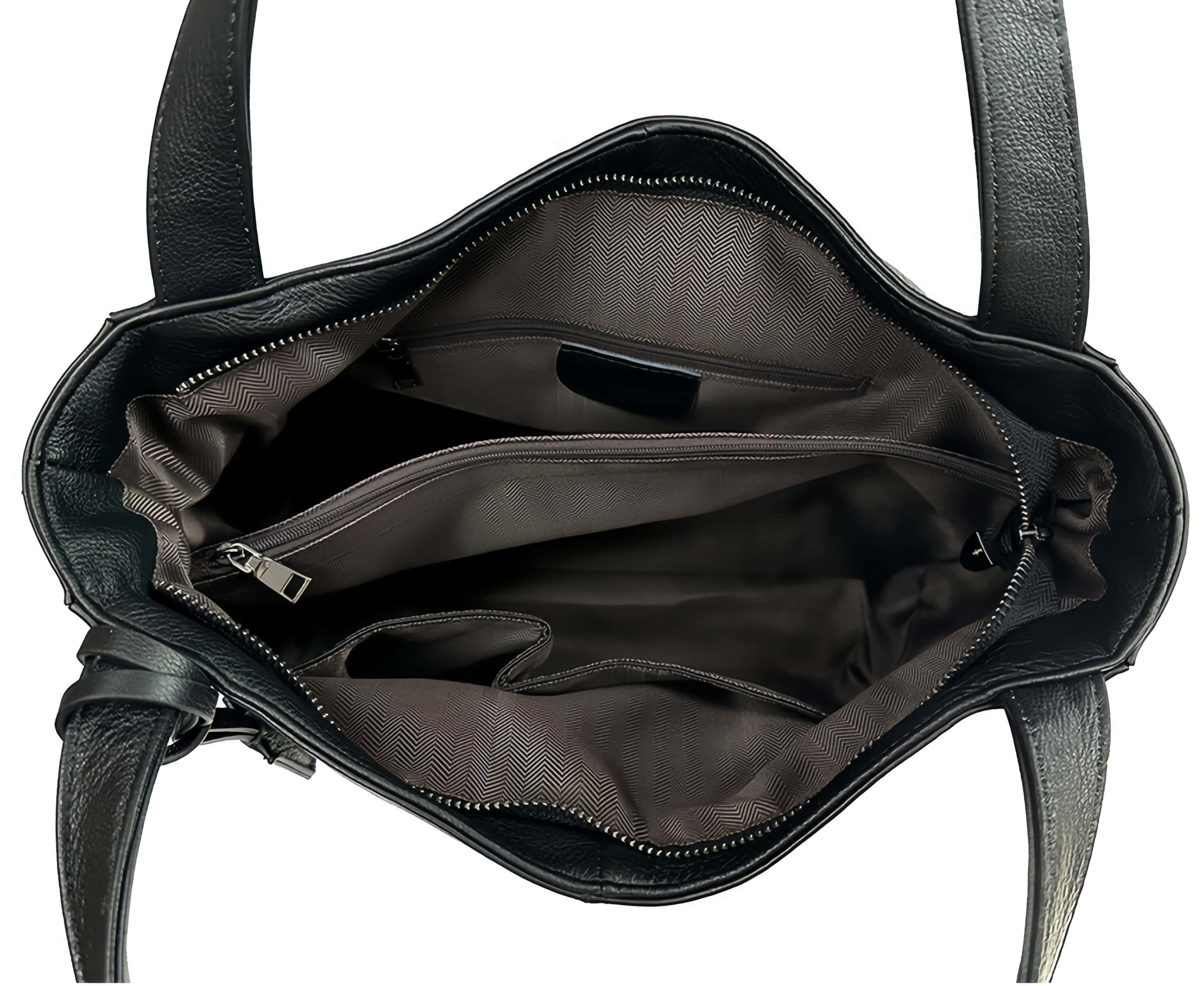 NEW ! •黒|濃い暗マゼンタ|グレー|3色•厚手な軟めな牛革ハンドバッグ•牛革トートバッグ•大容量•通勤や旅行に最適