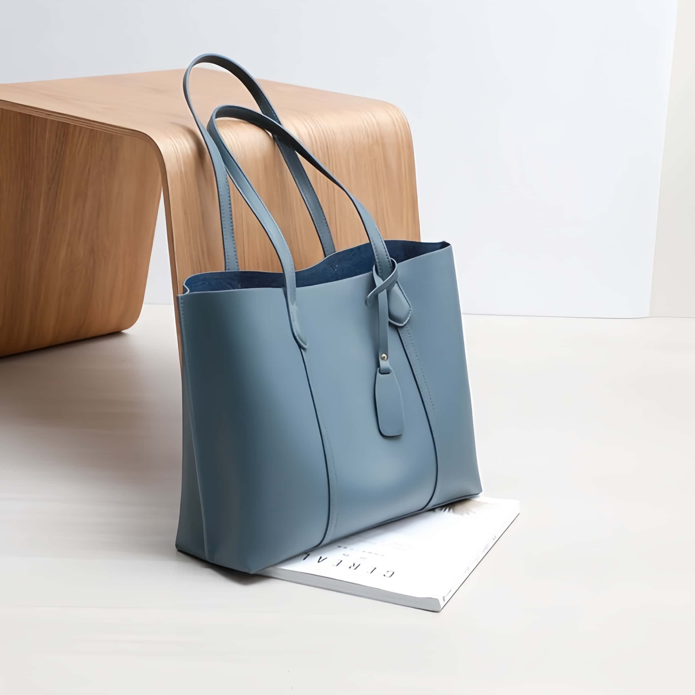 レトロな雰囲気満点 ！♦コーヒー|ベージュ|青|3色♦牛革製トートバッグ♦通勤や集会、旅行に最適♦大容量設計