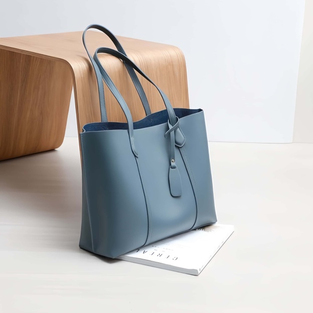 レトロな雰囲気満点 ！♦コーヒー|ベージュ|青|3色♦牛革製トートバッグ♦通勤や集会、旅行に最適♦大容量設計