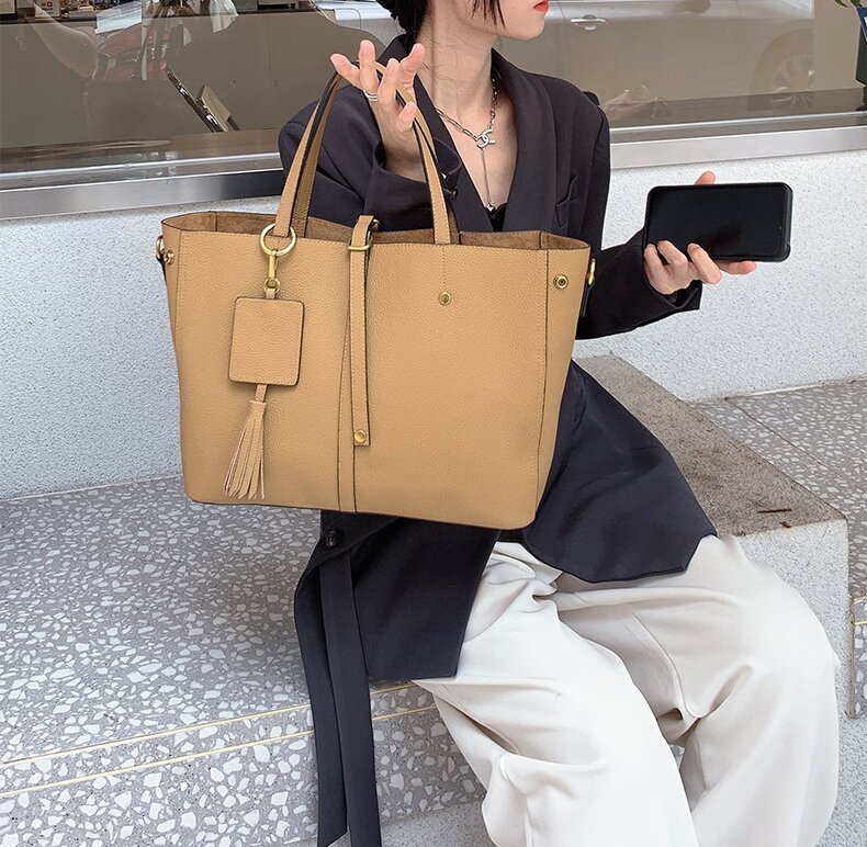 大容量牛革トートバッグ|斜め掛けバッグ|手提げバッグ|レザービジネスバッグ