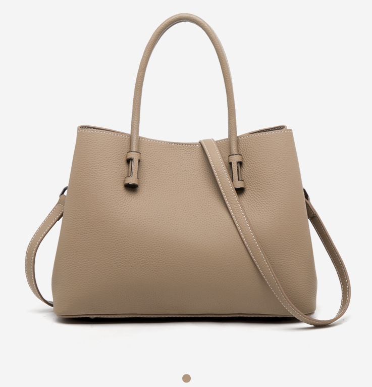 洗練感 ！•茶|黒|カーキ|濃い緑|4色•天然牛革ハンドバッグ•牛革ショルダーバッグ