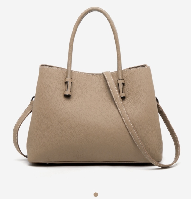 洗練感 ！•茶|黒|カーキ|濃い緑|4色•天然牛革ハンドバッグ•牛革ショルダーバッグ