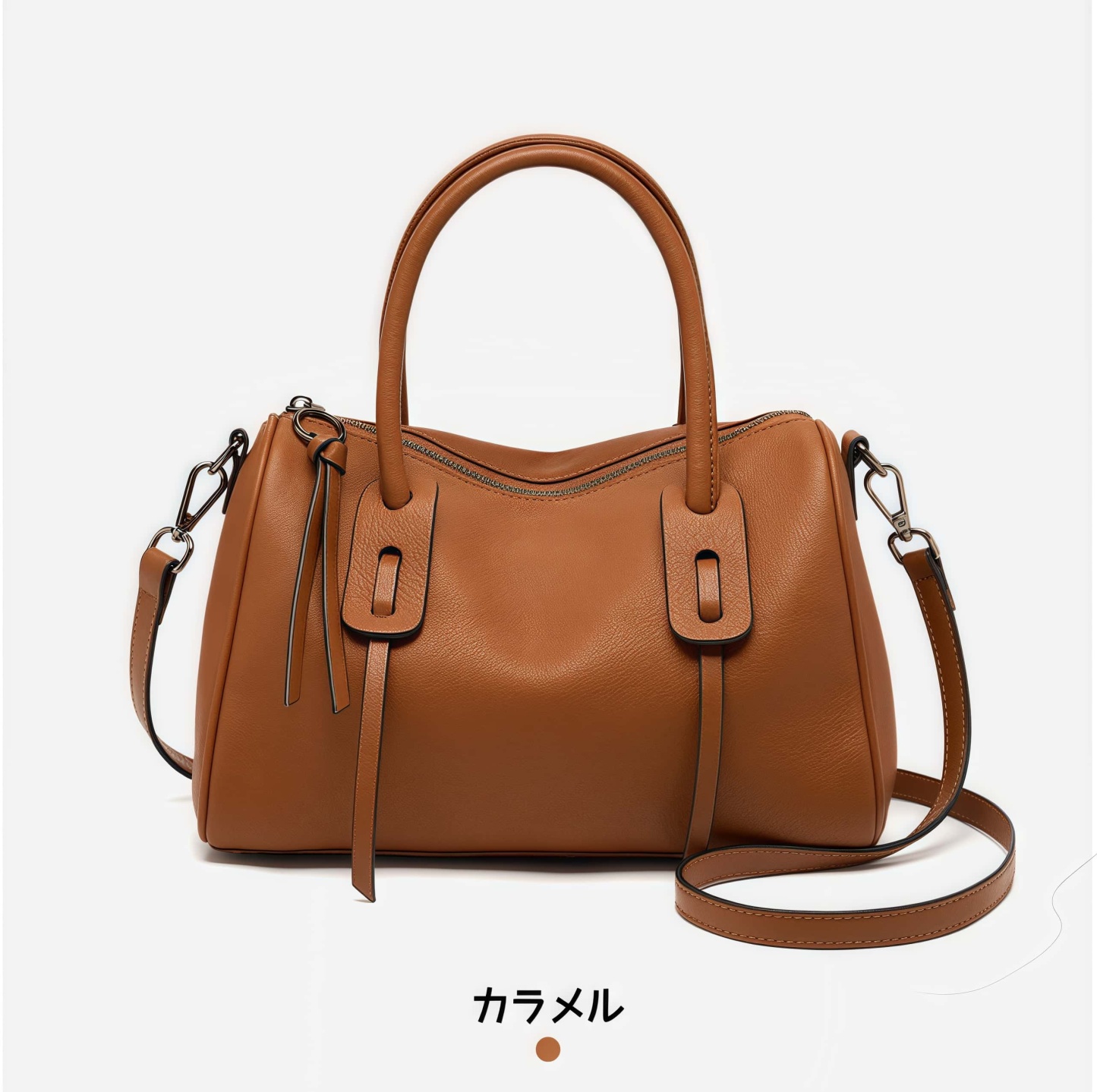 軽量で快適 ！•カーキ|黒|カラメル|3色•3WAY•厚みのある柔らかい天然牛革ハンドバッグ•牛革ショルダーバッグ