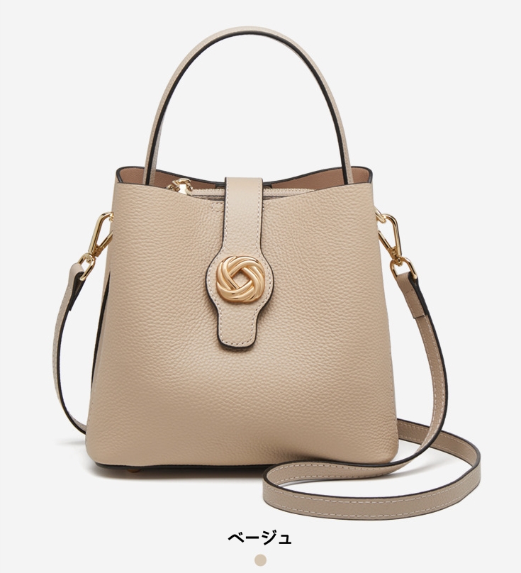 高級感 ！•黒|カーキ|ベージュ|•3色•天然牛革ハンドバッグ•牛革ショルダーバッグ